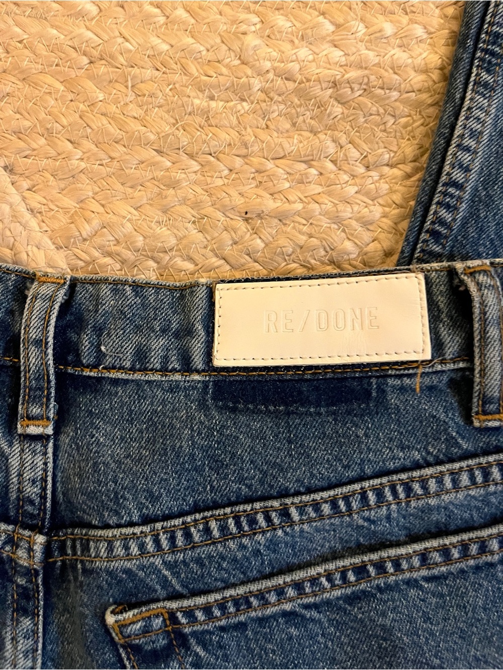 Re/Done Women's 70s Straight Jeans in Jewel Studded Indigo - Picture 4 of 5